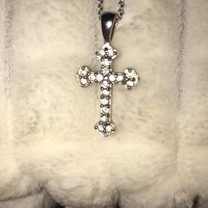 Real silver 925 stamped. Diamond cross necklace